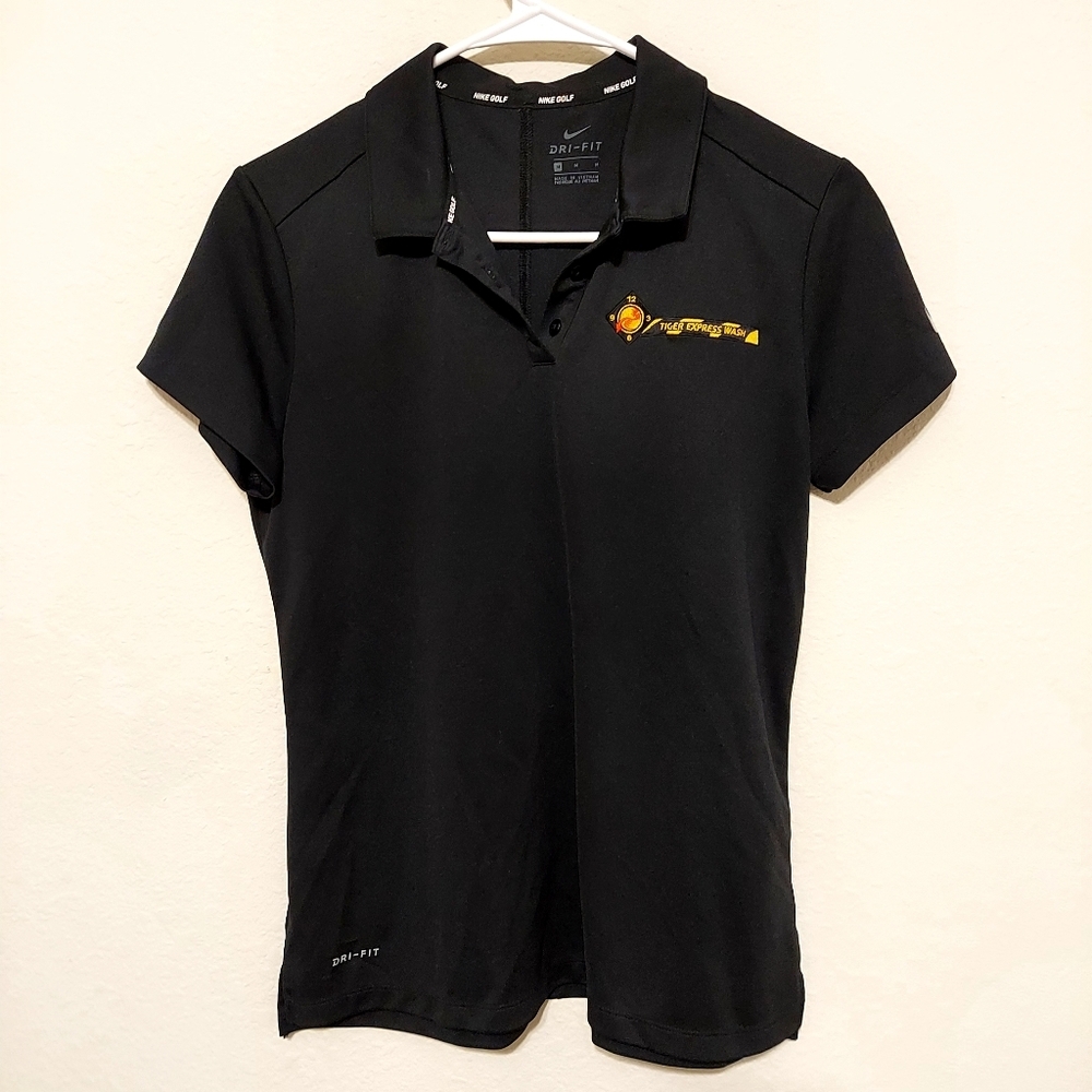 Nike Black Dri-FIT Women's Short Sleeve Polo Sport Fitness‎
